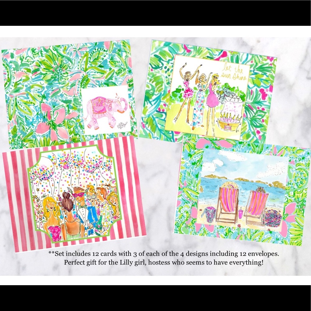 Lilly Pulitzer Stationary Card set NWT